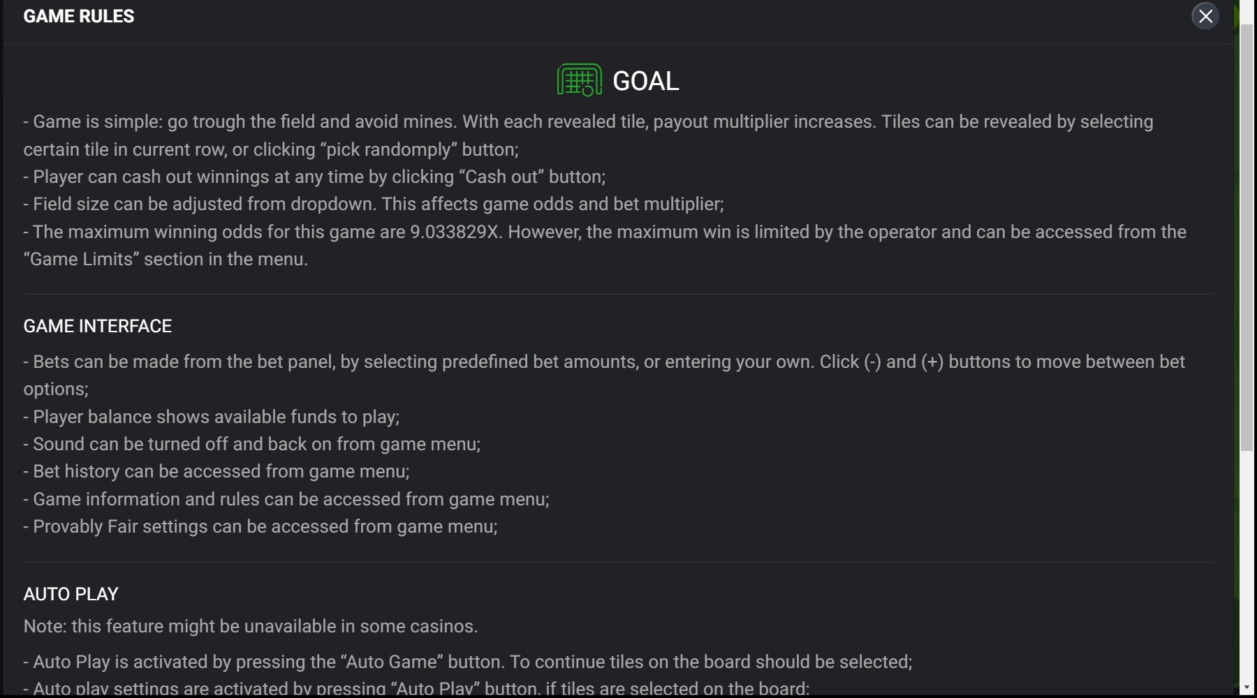 Goal by Spribe गेम नियम