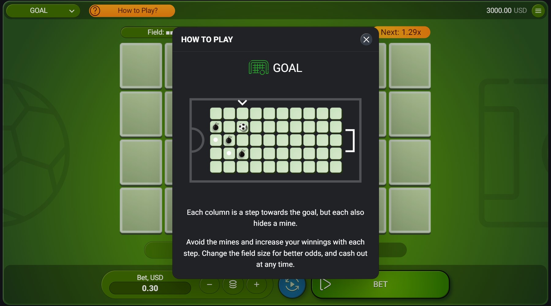 Kuidas mängida Goal by Spribe